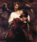 Jacob Wrestling with the Angel Rembrandt